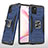 Funda Bumper Silicona y Plastico Mate Carcasa con Magnetico Anillo de dedo Soporte MQ1 para Samsung Galaxy Note 10 Lite Azul