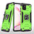 Funda Bumper Silicona y Plastico Mate Carcasa con Magnetico Anillo de dedo Soporte MQ1 para Samsung Galaxy Note 10 Lite Verde