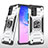 Funda Bumper Silicona y Plastico Mate Carcasa con Magnetico Anillo de dedo Soporte MQ1 para Samsung Galaxy S10 Lite Plata