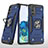 Funda Bumper Silicona y Plastico Mate Carcasa con Magnetico Anillo de dedo Soporte MQ1 para Samsung Galaxy S20 5G Azul