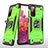 Funda Bumper Silicona y Plastico Mate Carcasa con Magnetico Anillo de dedo Soporte MQ1 para Samsung Galaxy S20 Lite 5G Verde