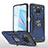 Funda Bumper Silicona y Plastico Mate Carcasa con Magnetico Anillo de dedo Soporte MQ1 para Xiaomi Mi 10i 5G Azul