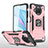 Funda Bumper Silicona y Plastico Mate Carcasa con Magnetico Anillo de dedo Soporte MQ1 para Xiaomi Mi 10i 5G Oro Rosa