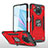 Funda Bumper Silicona y Plastico Mate Carcasa con Magnetico Anillo de dedo Soporte MQ1 para Xiaomi Mi 10i 5G Rojo