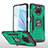 Funda Bumper Silicona y Plastico Mate Carcasa con Magnetico Anillo de dedo Soporte MQ1 para Xiaomi Mi 10i 5G Verde Noche