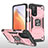 Funda Bumper Silicona y Plastico Mate Carcasa con Magnetico Anillo de dedo Soporte MQ1 para Xiaomi Mi 10T Pro 5G Oro Rosa