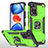 Funda Bumper Silicona y Plastico Mate Carcasa con Magnetico Anillo de dedo Soporte MQ1 para Xiaomi Poco X4 NFC Verde