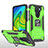 Funda Bumper Silicona y Plastico Mate Carcasa con Magnetico Anillo de dedo Soporte MQ1 para Xiaomi Redmi 10X 4G Verde