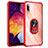 Funda Bumper Silicona y Plastico Mate Carcasa con Magnetico Anillo de dedo Soporte MQ2 para Samsung Galaxy A50 Rojo