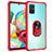 Funda Bumper Silicona y Plastico Mate Carcasa con Magnetico Anillo de dedo Soporte MQ2 para Samsung Galaxy A51 4G Rojo