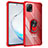 Funda Bumper Silicona y Plastico Mate Carcasa con Magnetico Anillo de dedo Soporte MQ2 para Samsung Galaxy M60s Rojo