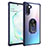 Funda Bumper Silicona y Plastico Mate Carcasa con Magnetico Anillo de dedo Soporte MQ2 para Samsung Galaxy Note 10 5G Azul
