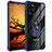 Funda Bumper Silicona y Plastico Mate Carcasa con Magnetico Anillo de dedo Soporte MQ2 para Samsung Galaxy Note 20 5G Azul