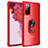 Funda Bumper Silicona y Plastico Mate Carcasa con Magnetico Anillo de dedo Soporte MQ2 para Samsung Galaxy S20 FE 5G Rojo