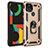 Funda Bumper Silicona y Plastico Mate Carcasa con Magnetico Anillo de dedo Soporte MQ3 para Google Pixel 5 XL 5G Oro