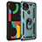 Funda Bumper Silicona y Plastico Mate Carcasa con Magnetico Anillo de dedo Soporte MQ3 para Google Pixel 5 XL 5G Verde