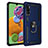 Funda Bumper Silicona y Plastico Mate Carcasa con Magnetico Anillo de dedo Soporte MQ3 para Samsung Galaxy A90 5G Azul