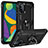 Funda Bumper Silicona y Plastico Mate Carcasa con Magnetico Anillo de dedo Soporte MQ3 para Samsung Galaxy F52 5G Negro