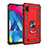 Funda Bumper Silicona y Plastico Mate Carcasa con Magnetico Anillo de dedo Soporte MQ3 para Samsung Galaxy M10 Rojo