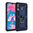 Funda Bumper Silicona y Plastico Mate Carcasa con Magnetico Anillo de dedo Soporte MQ3 para Samsung Galaxy M30 Azul