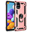 Funda Bumper Silicona y Plastico Mate Carcasa con Magnetico Anillo de dedo Soporte MQ3 para Samsung Galaxy M31s Oro Rosa