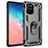 Funda Bumper Silicona y Plastico Mate Carcasa con Magnetico Anillo de dedo Soporte MQ3 para Samsung Galaxy S10 Lite Gris