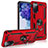 Funda Bumper Silicona y Plastico Mate Carcasa con Magnetico Anillo de dedo Soporte MQ3 para Samsung Galaxy S20 FE (2022) 5G Rojo