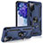 Funda Bumper Silicona y Plastico Mate Carcasa con Magnetico Anillo de dedo Soporte MQ3 para Samsung Galaxy S20 Lite 5G Azul