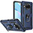 Funda Bumper Silicona y Plastico Mate Carcasa con Magnetico Anillo de dedo Soporte MQ3 para Xiaomi Mi 10T Lite 5G Azul