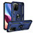Funda Bumper Silicona y Plastico Mate Carcasa con Magnetico Anillo de dedo Soporte MQ3 para Xiaomi Mi 11X Pro 5G Azul