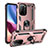 Funda Bumper Silicona y Plastico Mate Carcasa con Magnetico Anillo de dedo Soporte MQ3 para Xiaomi Mi 11X Pro 5G Oro Rosa