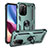 Funda Bumper Silicona y Plastico Mate Carcasa con Magnetico Anillo de dedo Soporte MQ3 para Xiaomi Mi 11X Pro 5G Verde