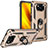 Funda Bumper Silicona y Plastico Mate Carcasa con Magnetico Anillo de dedo Soporte MQ3 para Xiaomi Poco X3 NFC Oro
