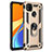Funda Bumper Silicona y Plastico Mate Carcasa con Magnetico Anillo de dedo Soporte MQ3 para Xiaomi Redmi 10A 4G Oro