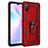 Funda Bumper Silicona y Plastico Mate Carcasa con Magnetico Anillo de dedo Soporte MQ3 para Xiaomi Redmi 9AT Rojo