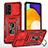 Funda Bumper Silicona y Plastico Mate Carcasa con Magnetico Anillo de dedo Soporte MQ4 para Samsung Galaxy A52s 5G Rojo