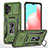 Funda Bumper Silicona y Plastico Mate Carcasa con Magnetico Anillo de dedo Soporte MQ4 para Samsung Galaxy M32 5G Verde