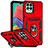 Funda Bumper Silicona y Plastico Mate Carcasa con Magnetico Anillo de dedo Soporte MQ6 para Samsung Galaxy M33 5G Rojo