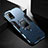 Funda Bumper Silicona y Plastico Mate Carcasa con Magnetico Anillo de dedo Soporte N01 para Huawei Honor Play4 Pro 5G Azul