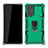 Funda Bumper Silicona y Plastico Mate Carcasa con Magnetico Anillo de dedo Soporte N03 para Samsung Galaxy Note 20 5G Verde