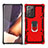 Funda Bumper Silicona y Plastico Mate Carcasa con Magnetico Anillo de dedo Soporte N03 para Samsung Galaxy Note 20 Ultra 5G Rojo