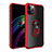 Funda Bumper Silicona y Plastico Mate Carcasa con Magnetico Anillo de dedo Soporte para Apple iPhone 12 Pro Max Rojo