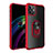 Funda Bumper Silicona y Plastico Mate Carcasa con Magnetico Anillo de dedo Soporte para Apple iPhone 12 Rojo