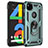 Funda Bumper Silicona y Plastico Mate Carcasa con Magnetico Anillo de dedo Soporte para Google Pixel 4a Menta Verde