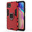 Funda Bumper Silicona y Plastico Mate Carcasa con Magnetico Anillo de dedo Soporte para Huawei Enjoy 20 5G Rojo