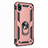 Funda Bumper Silicona y Plastico Mate Carcasa con Magnetico Anillo de dedo Soporte para Huawei Enjoy 8S Oro Rosa