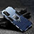 Funda Bumper Silicona y Plastico Mate Carcasa con Magnetico Anillo de dedo Soporte para Huawei Honor View 30 5G Azul