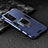 Funda Bumper Silicona y Plastico Mate Carcasa con Magnetico Anillo de dedo Soporte para Huawei P40 Azul