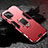 Funda Bumper Silicona y Plastico Mate Carcasa con Magnetico Anillo de dedo Soporte para Huawei P40 Lite Rojo