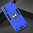 Funda Bumper Silicona y Plastico Mate Carcasa con Magnetico Anillo de dedo Soporte para Huawei Y8p Azul